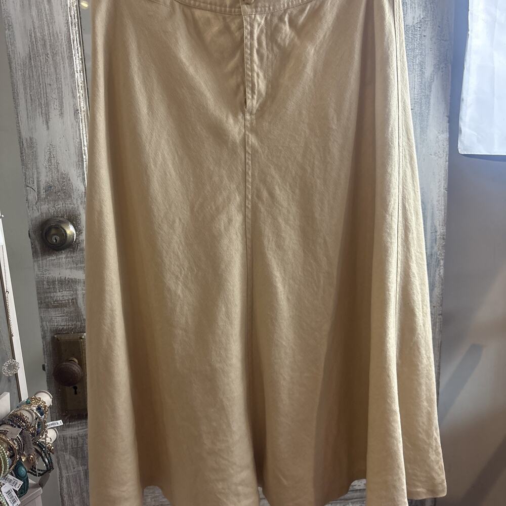 Ralph Lauren 100% Linen Tan Skirt Size 10 - Picture 3 of 11